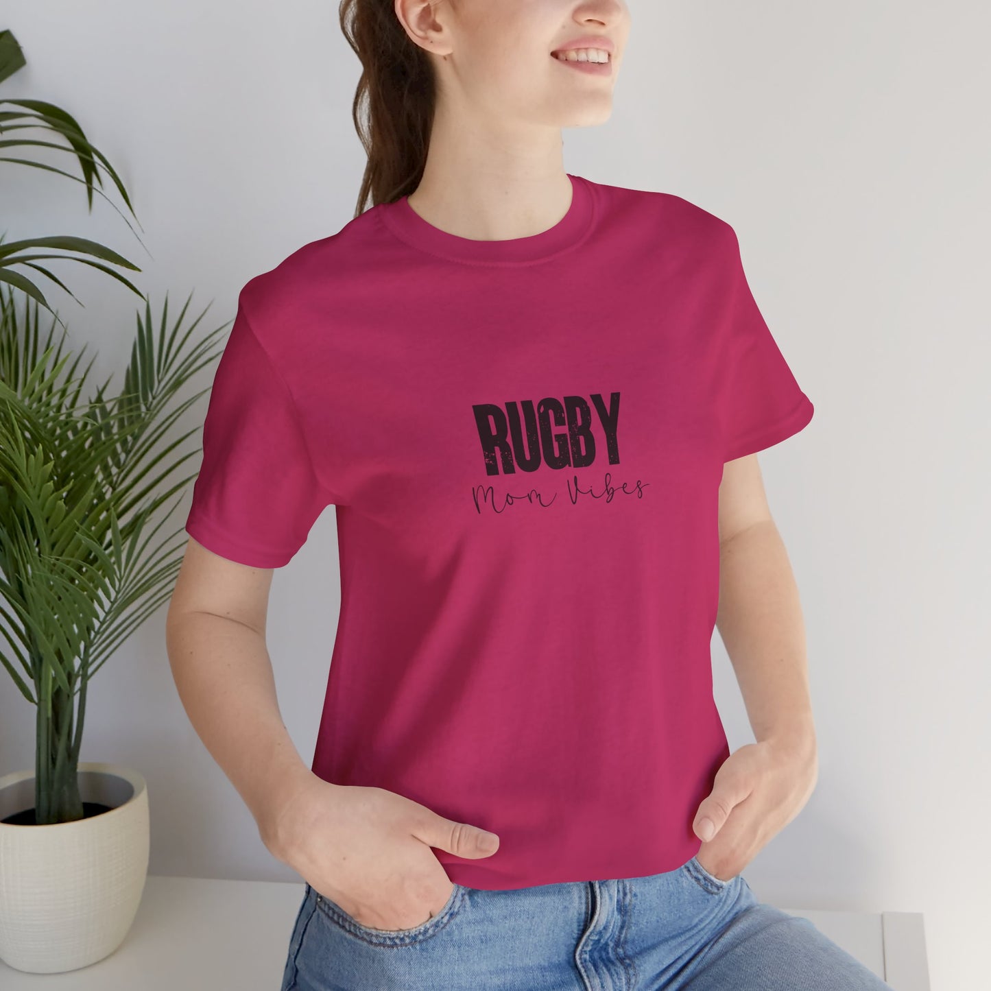 Rugby Mom Lives Vibes Unisex Jersey Short Sleeve Tee