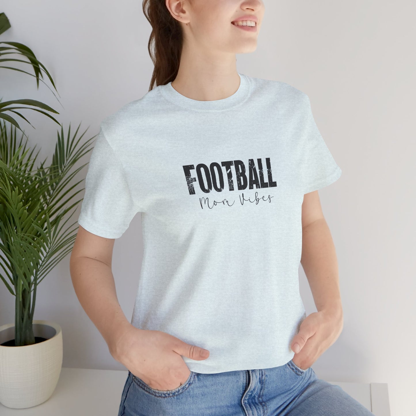 Football Mom Lives Vibes Unisex Jersey Short Sleeve Tee