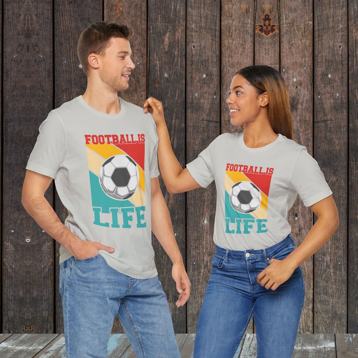 Football Soccer is Life silhouette matching shirts