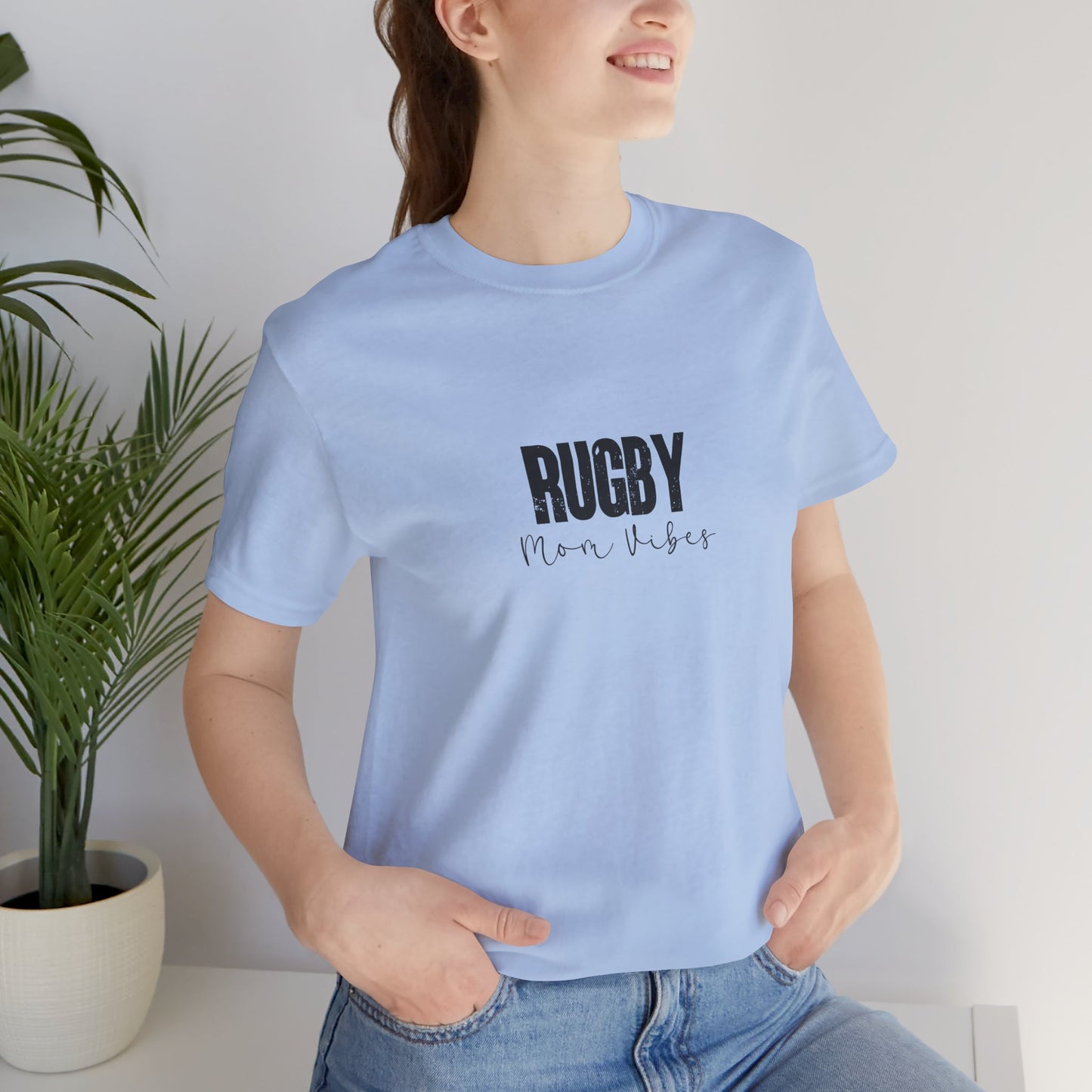 Rugby Mom Lives Vibes Unisex Jersey Short Sleeve Tee