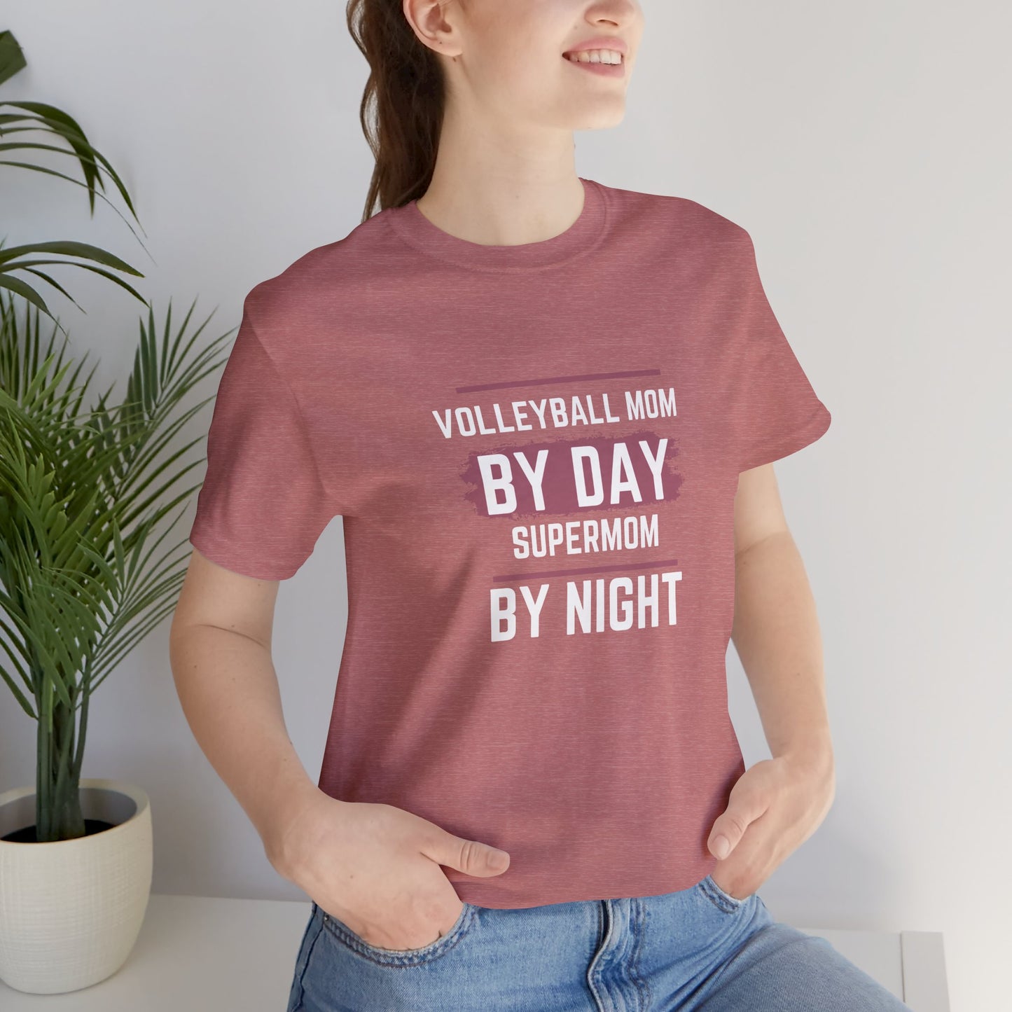 Volleyball Mom by Day Supermom by Night Unisex Jersey Short Sleeve Tee