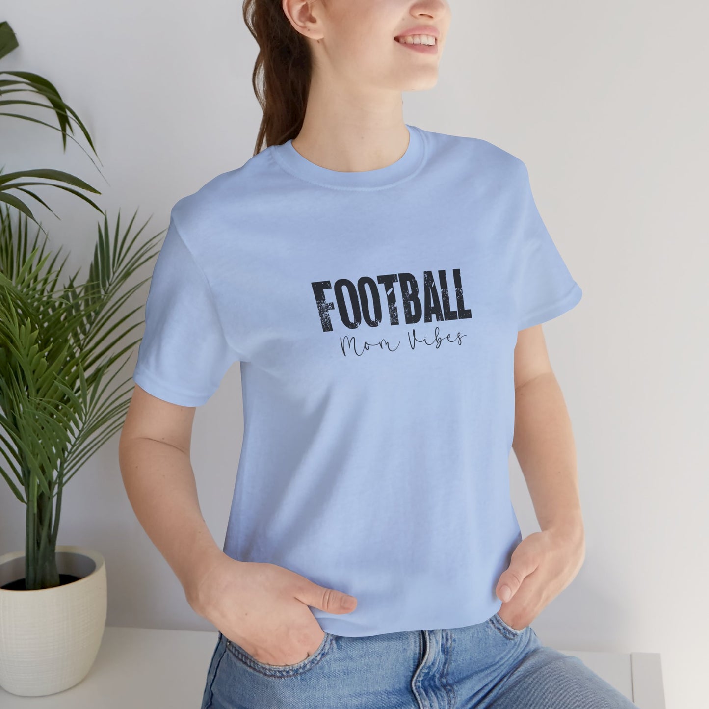 Football Mom Lives Vibes Unisex Jersey Short Sleeve Tee