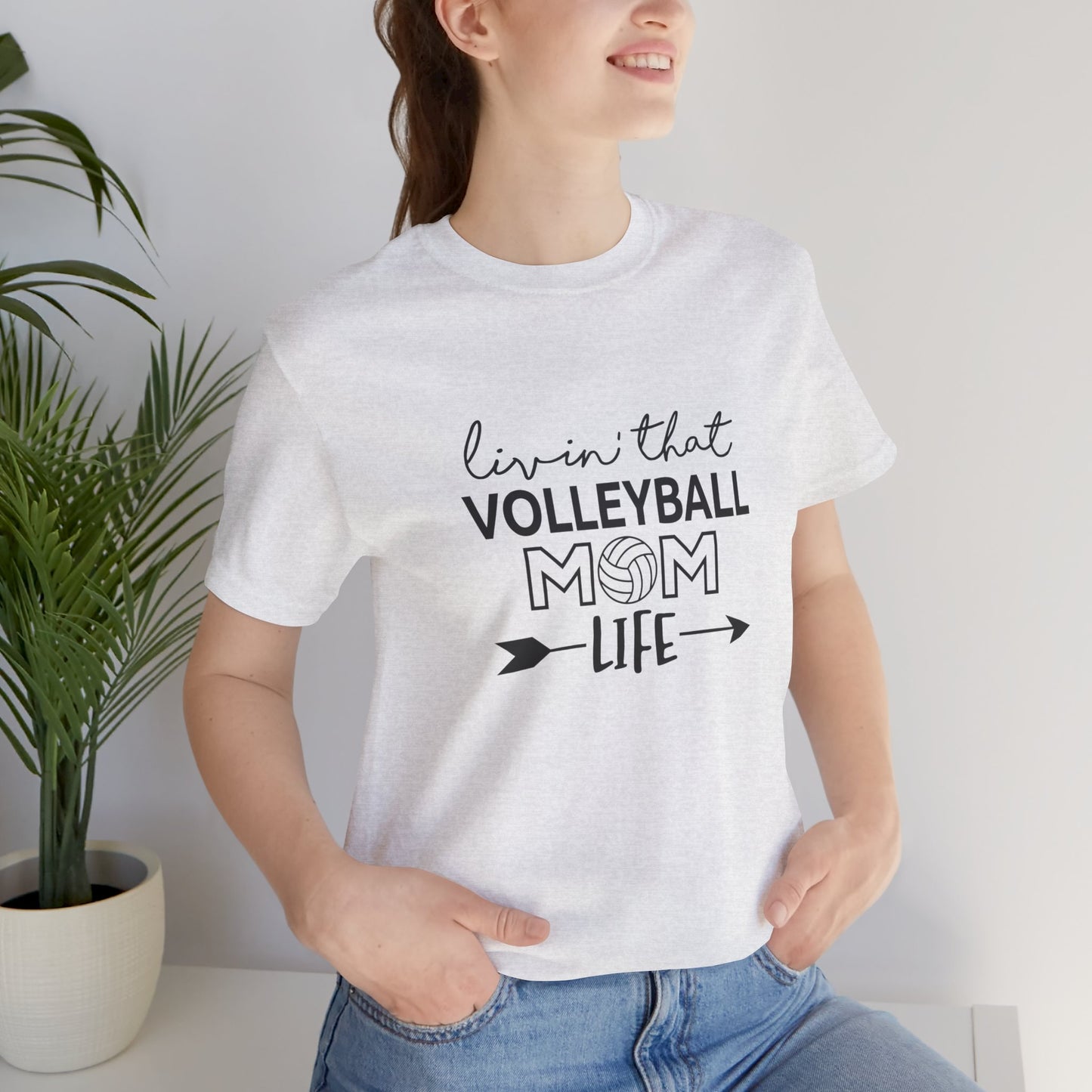 Living that Volleyball Mom Life Jersey Short Sleeve Tee