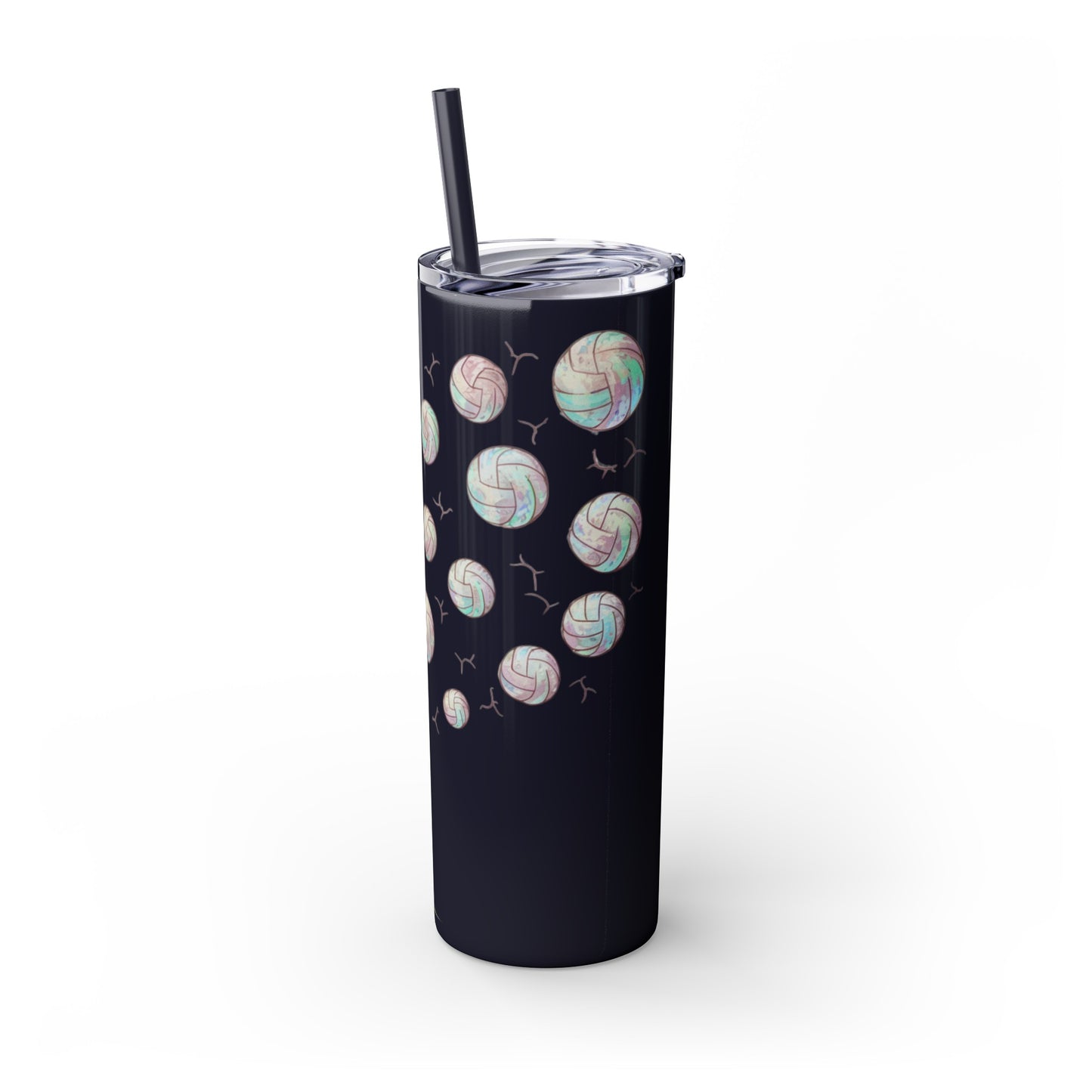 Dandelion Volleyball Mother's day gift Skinny Tumbler with Straw, 20oz