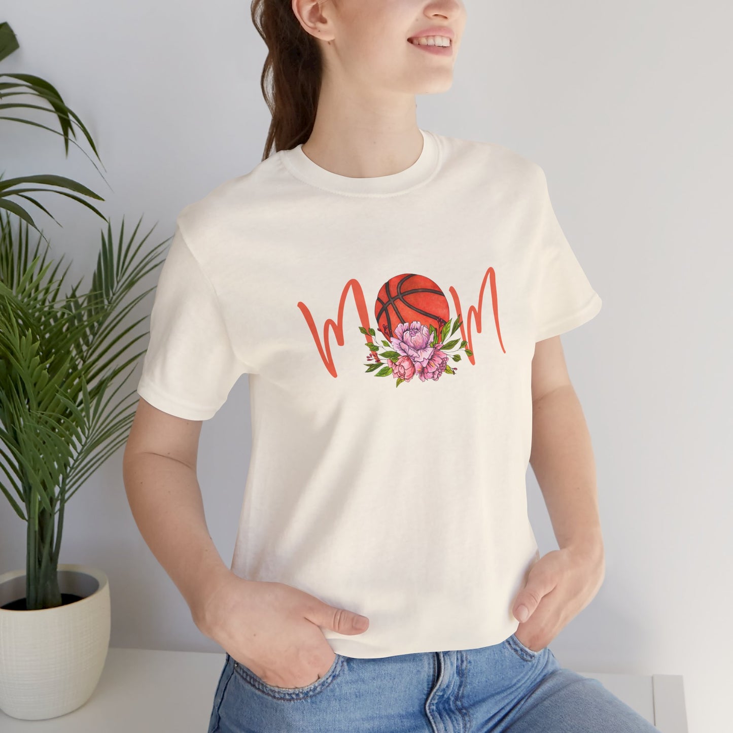 Basketball Mom with flowers Unisex Tee