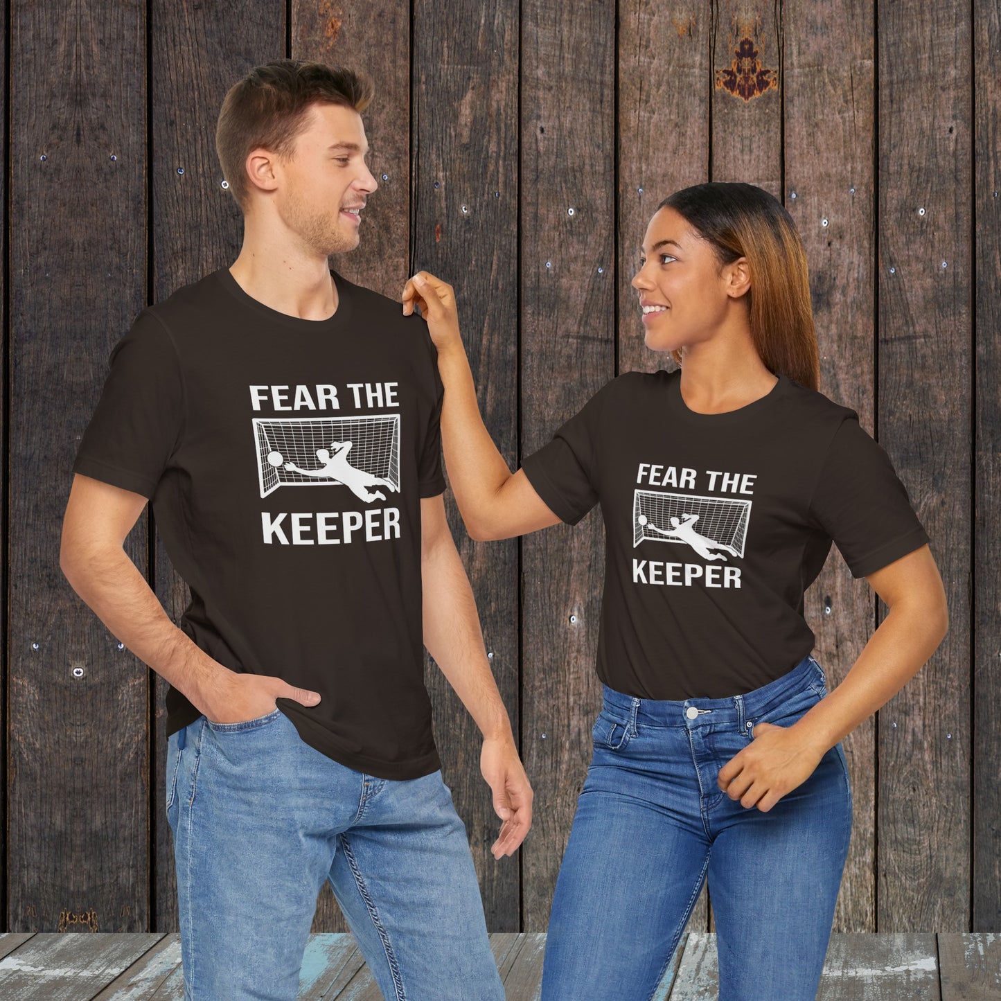 Fear the keeper Soccer goalie matching shirts for mom and dad