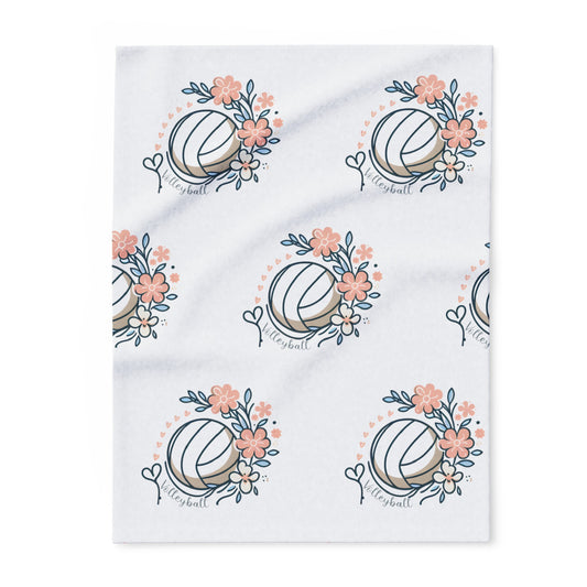 Volleyball Floral Arctic Fleece Blanket