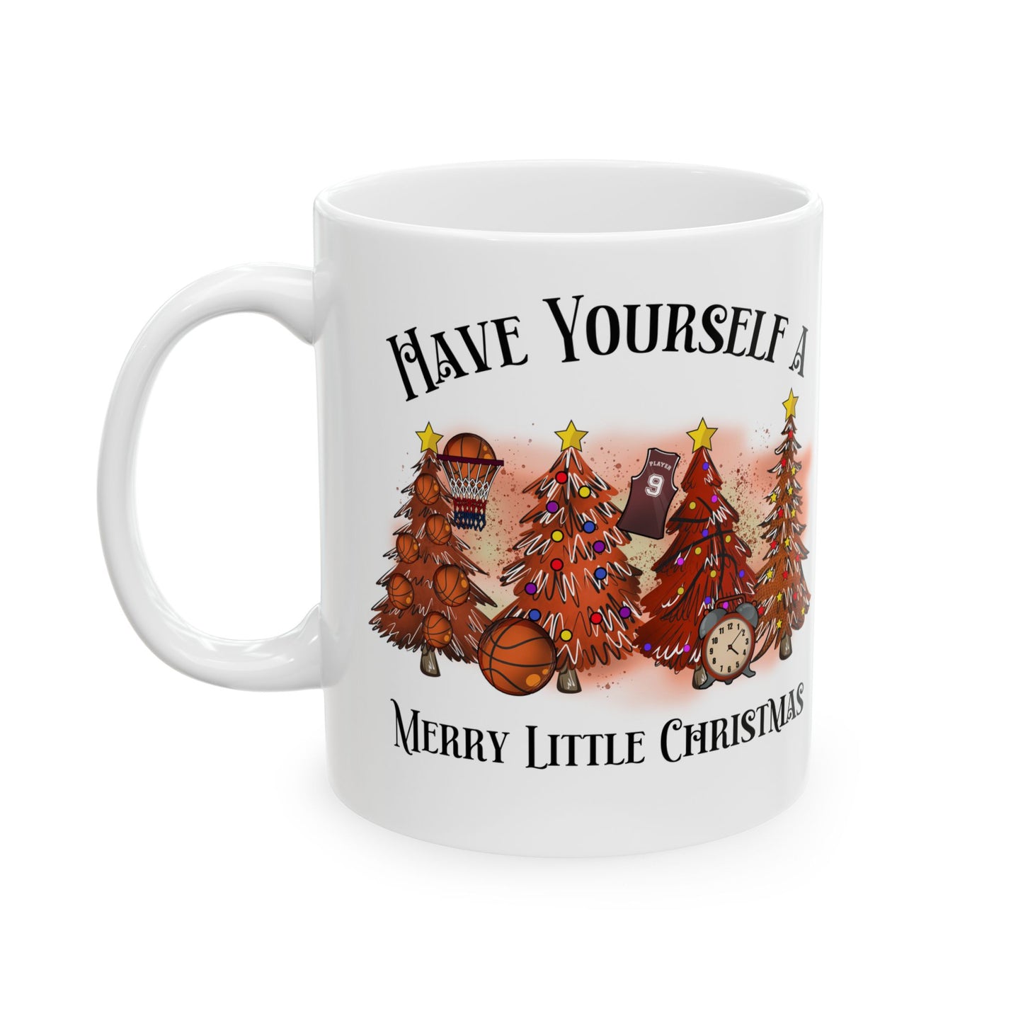 Basketball Christmas Ceramic Mug, (11oz, 15oz)