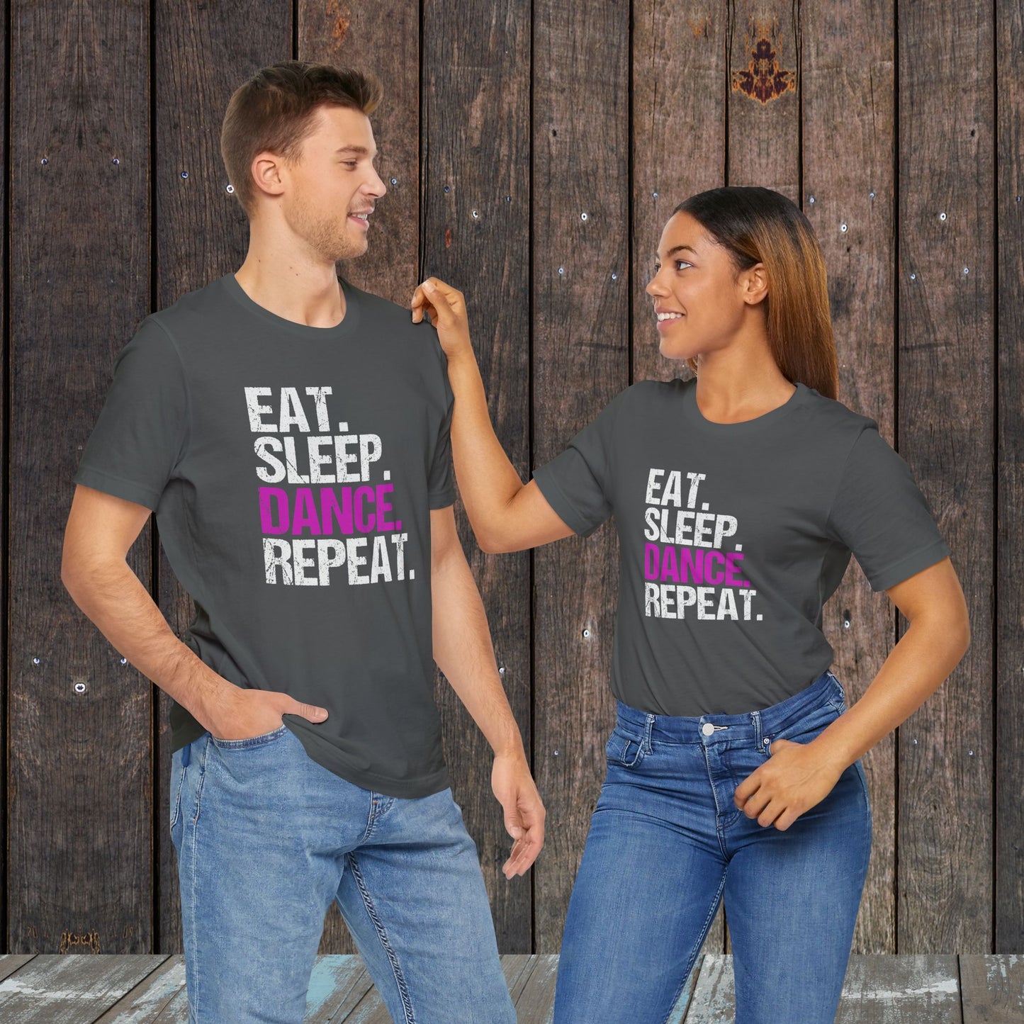 Eat Sleep Dance Repeat Matching Mom and Dad shirts