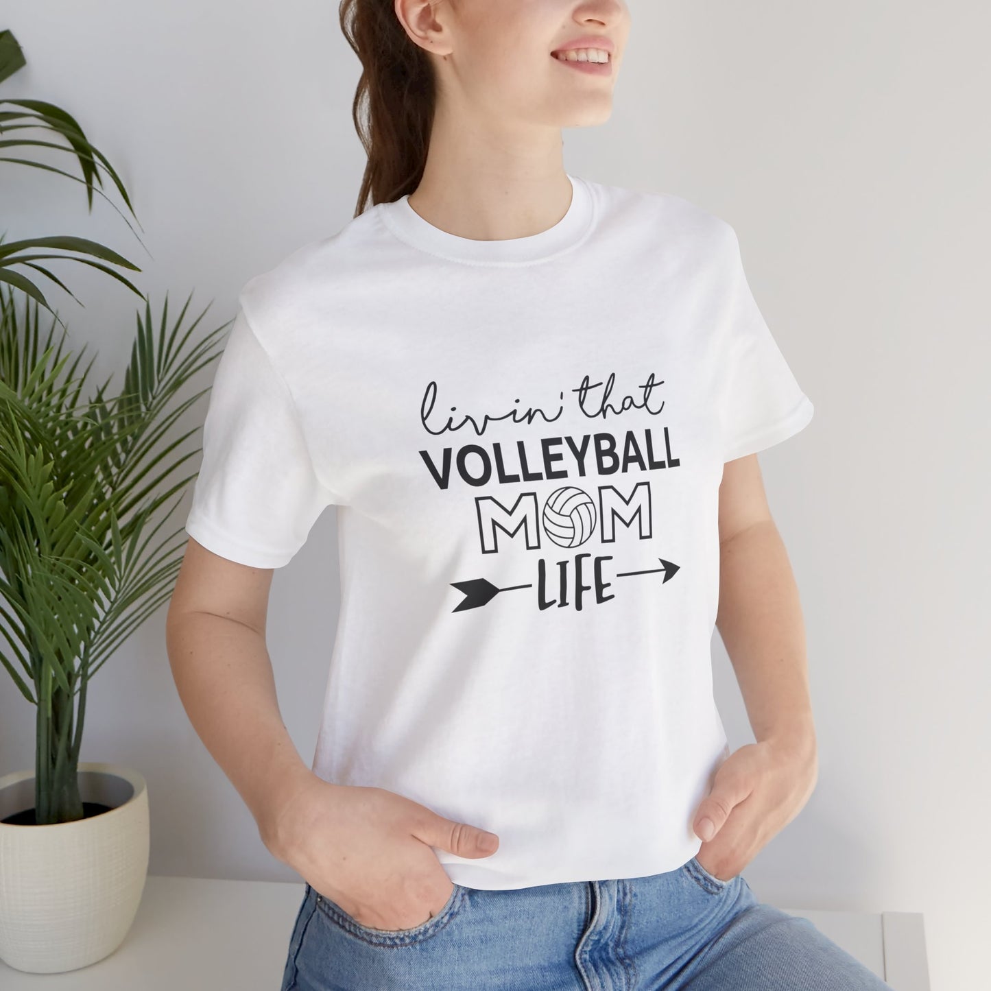 Living that Volleyball Mom Life Jersey Short Sleeve Tee