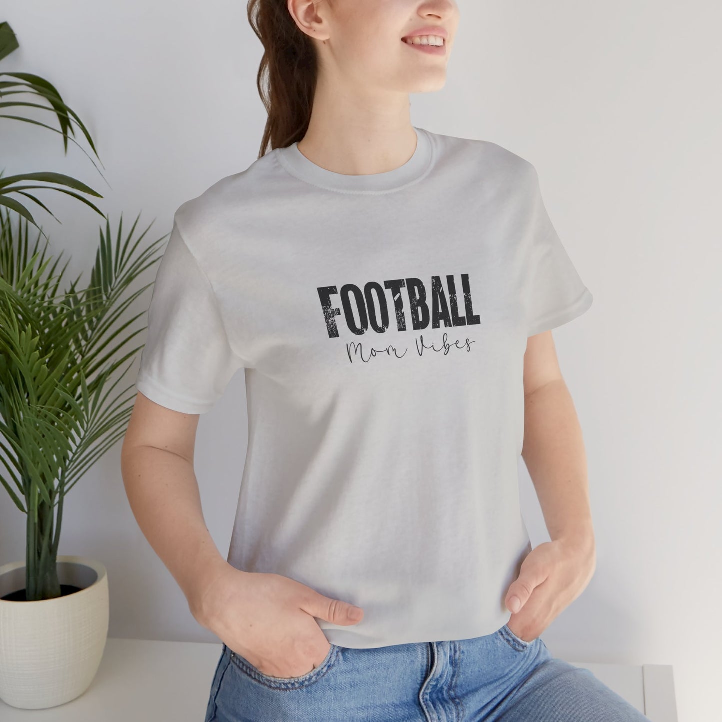 Football Mom Lives Vibes Unisex Jersey Short Sleeve Tee