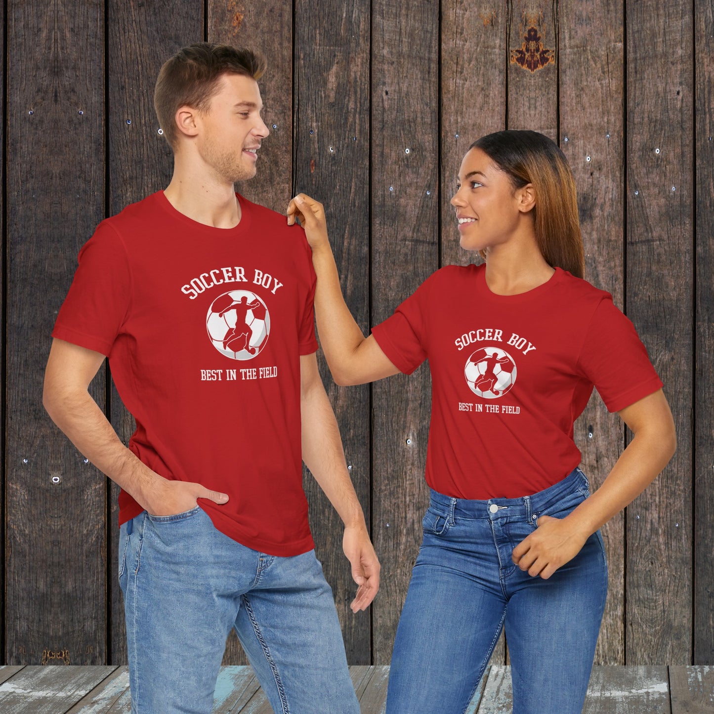 Soccer boy best in the field matching shirts for mom and dad