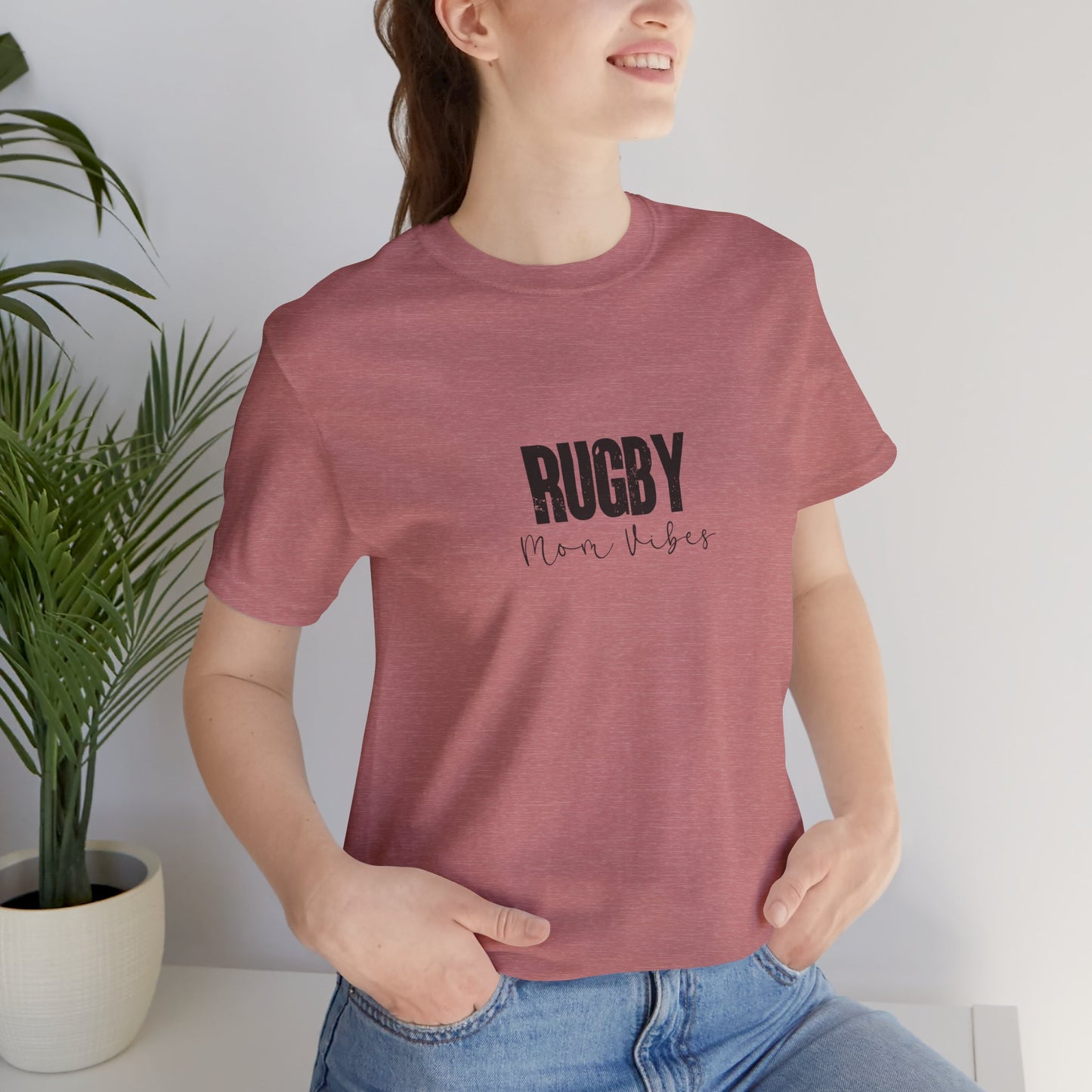 Rugby Mom Lives Vibes Unisex Jersey Short Sleeve Tee