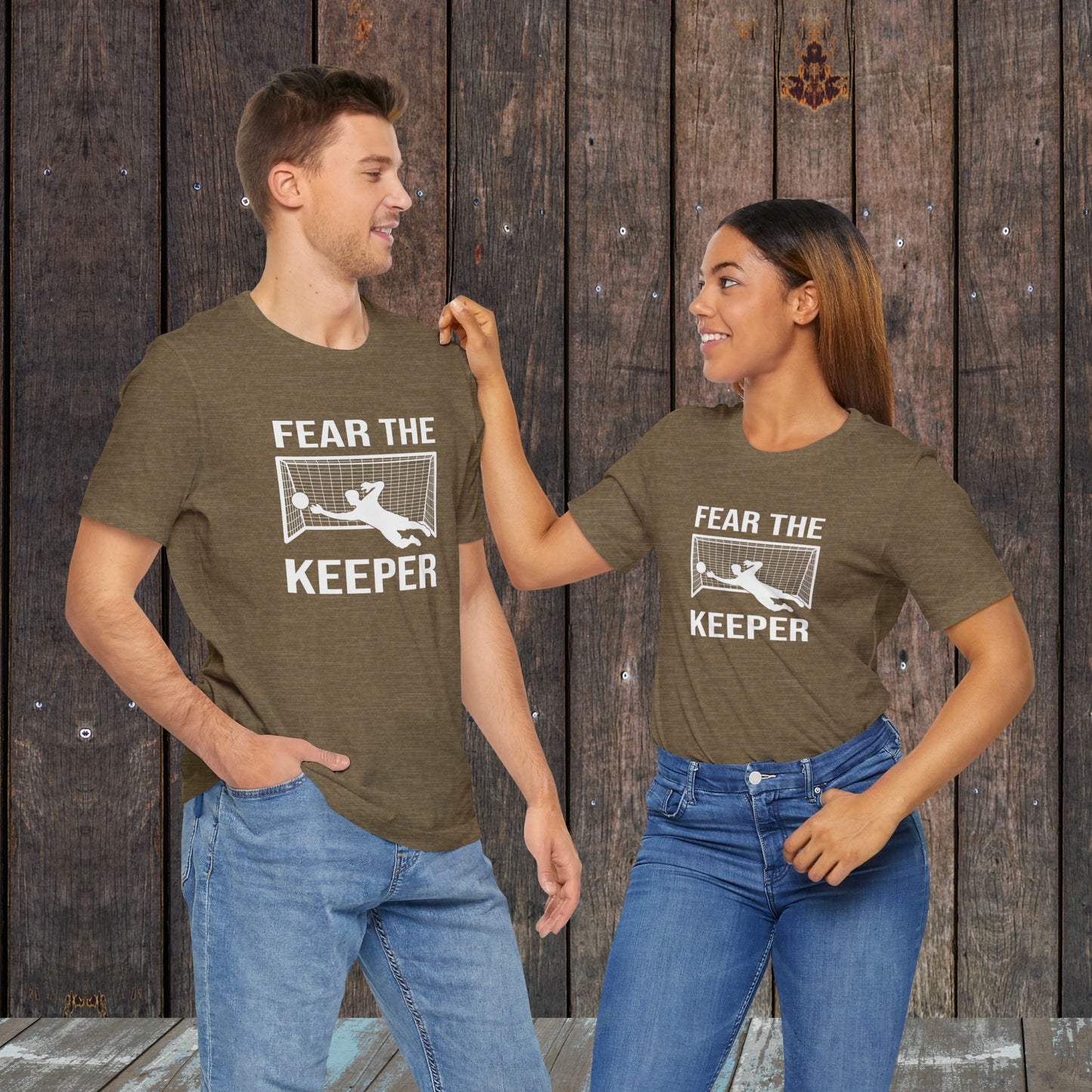 Fear the keeper Soccer goalie matching shirts for mom and dad