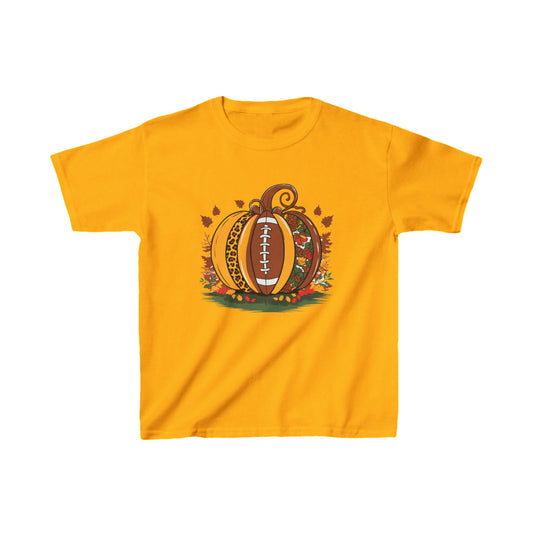 Football Pumkin Fall Kids Tee