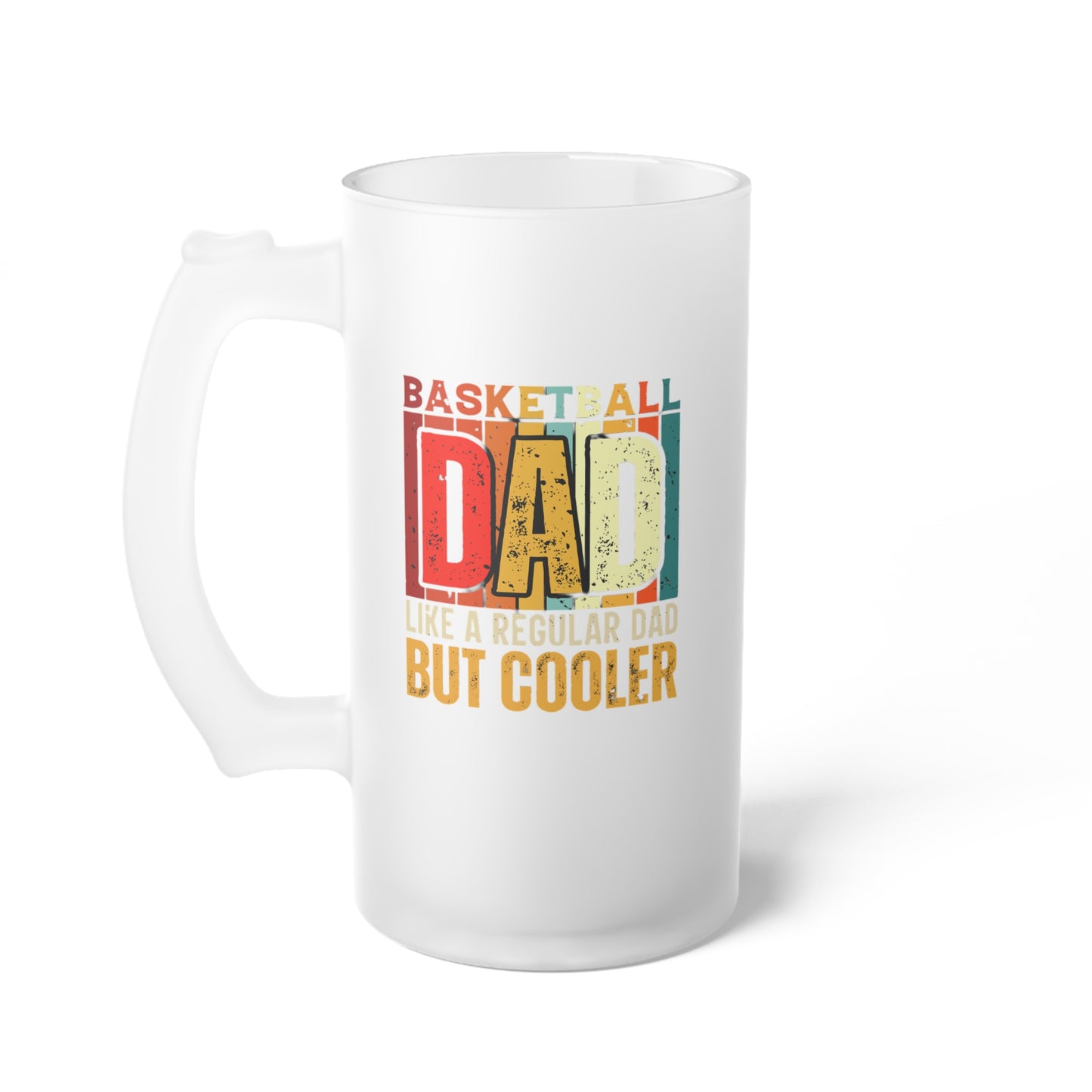 Cool Basketball Dad Frosted Glass Beer Mug