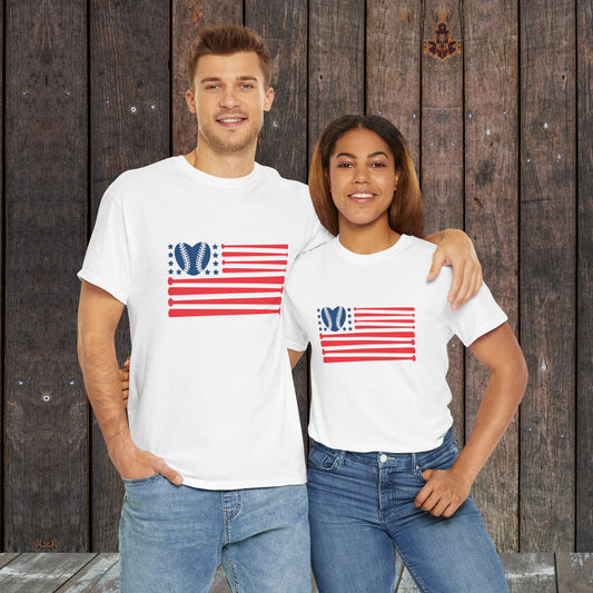 Baseball American Flag Matching game day shirts