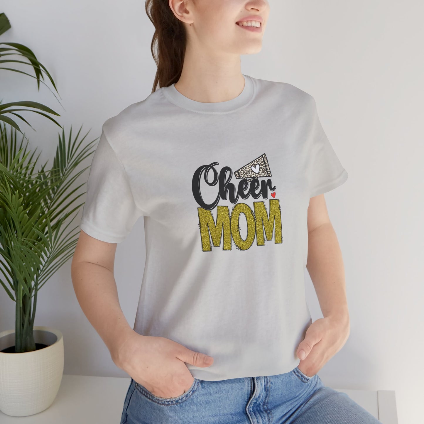 Cheer Mom Mustard color Unisex Jersey Short Sleeve Tee