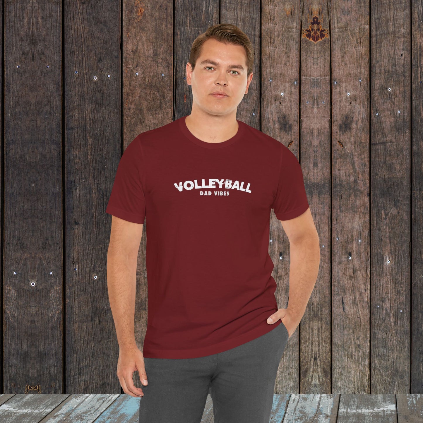 Volleyball Dad Vibes Unisex Jersey Short Sleeve Tee