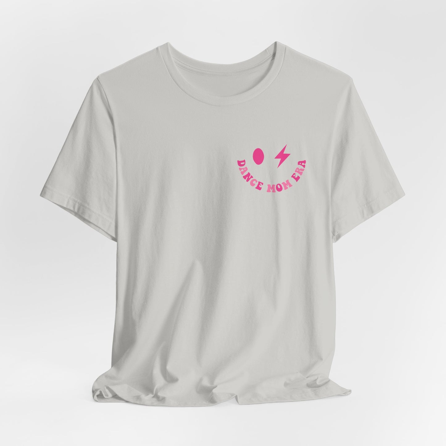 In my Dance mom era retro wavy Pink with happy face mom shirt