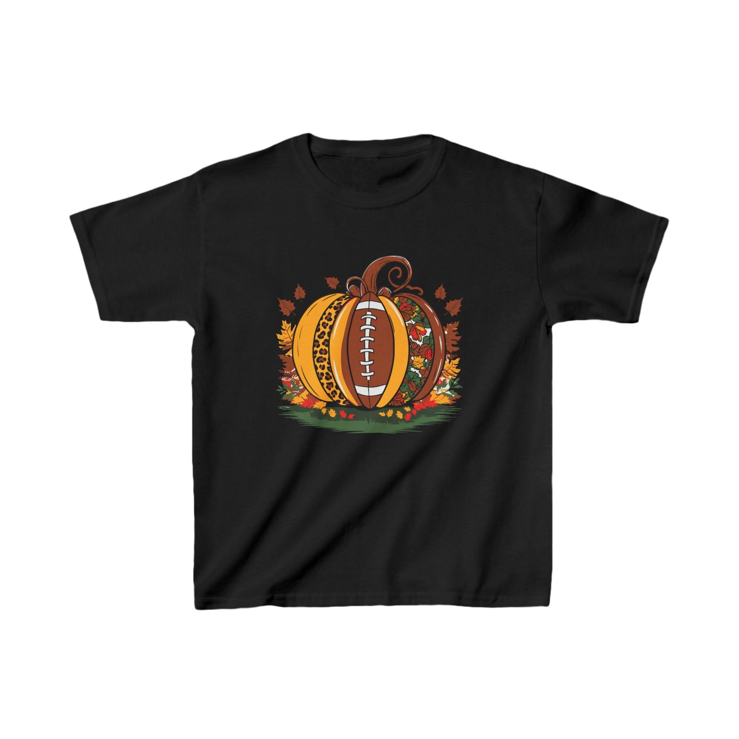 Football Pumkin Fall Kids Tee