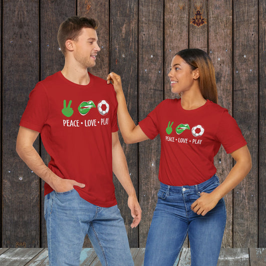 Peace love Play Soccer Christmas Matching Tee