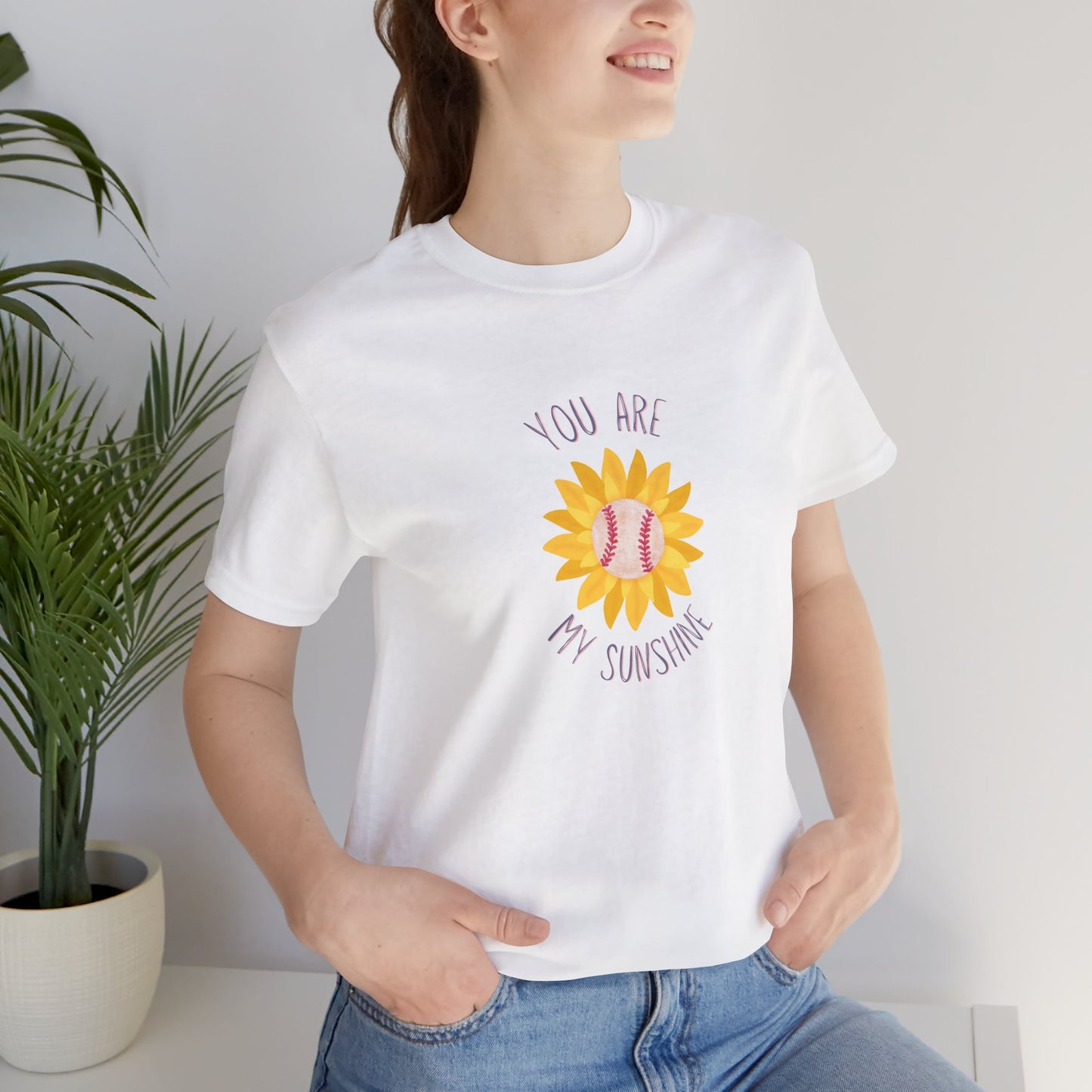 You are my Sunshine Baseball flower Unisex Jersey Short Sleeve Tee