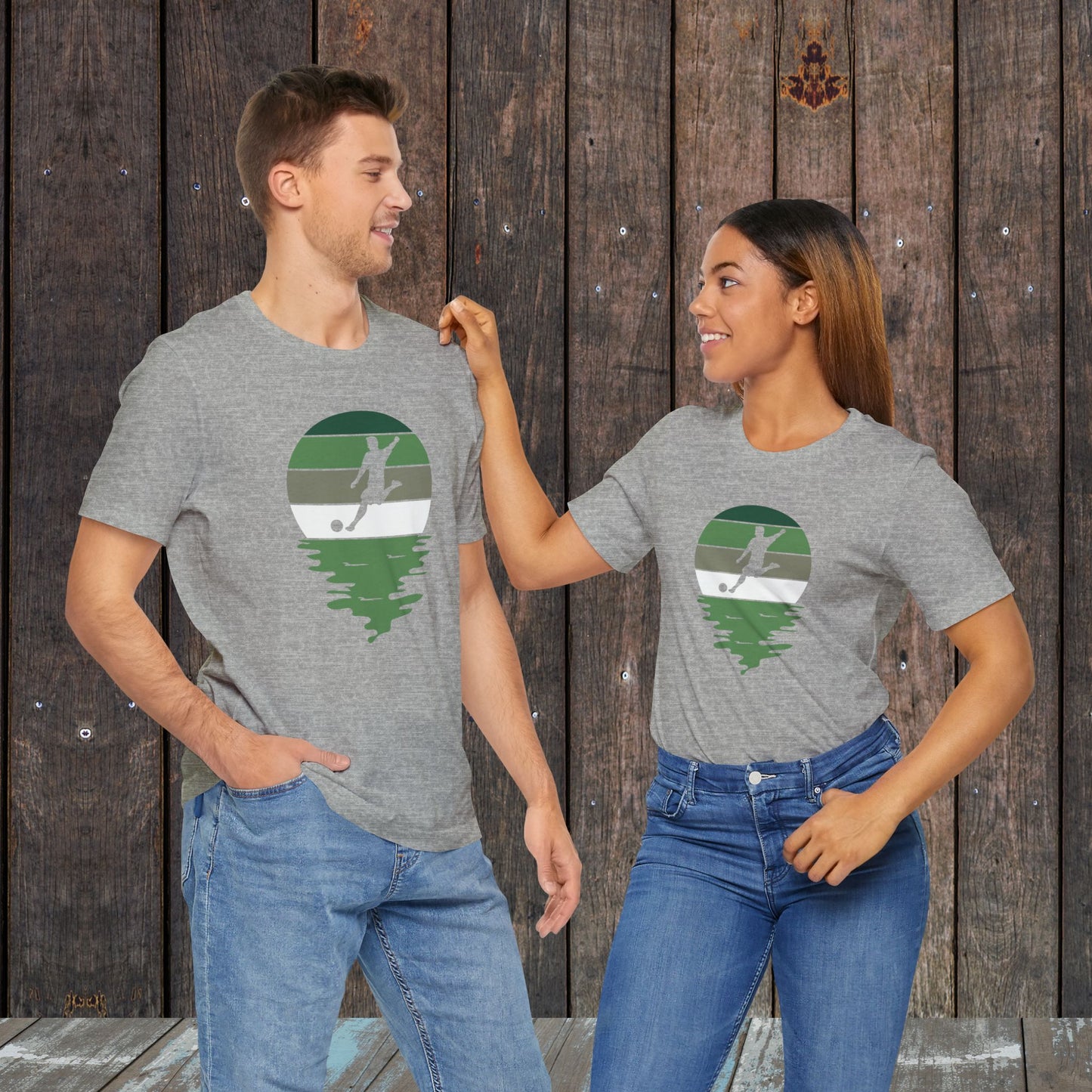 Soccer silhouette matching mother father game day shirts