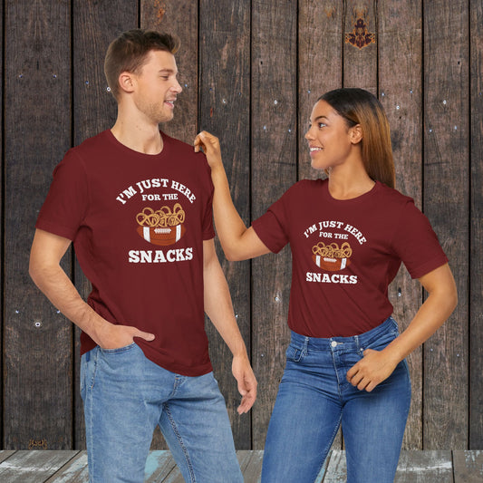 Football I'm just here for the snacks matching Tees