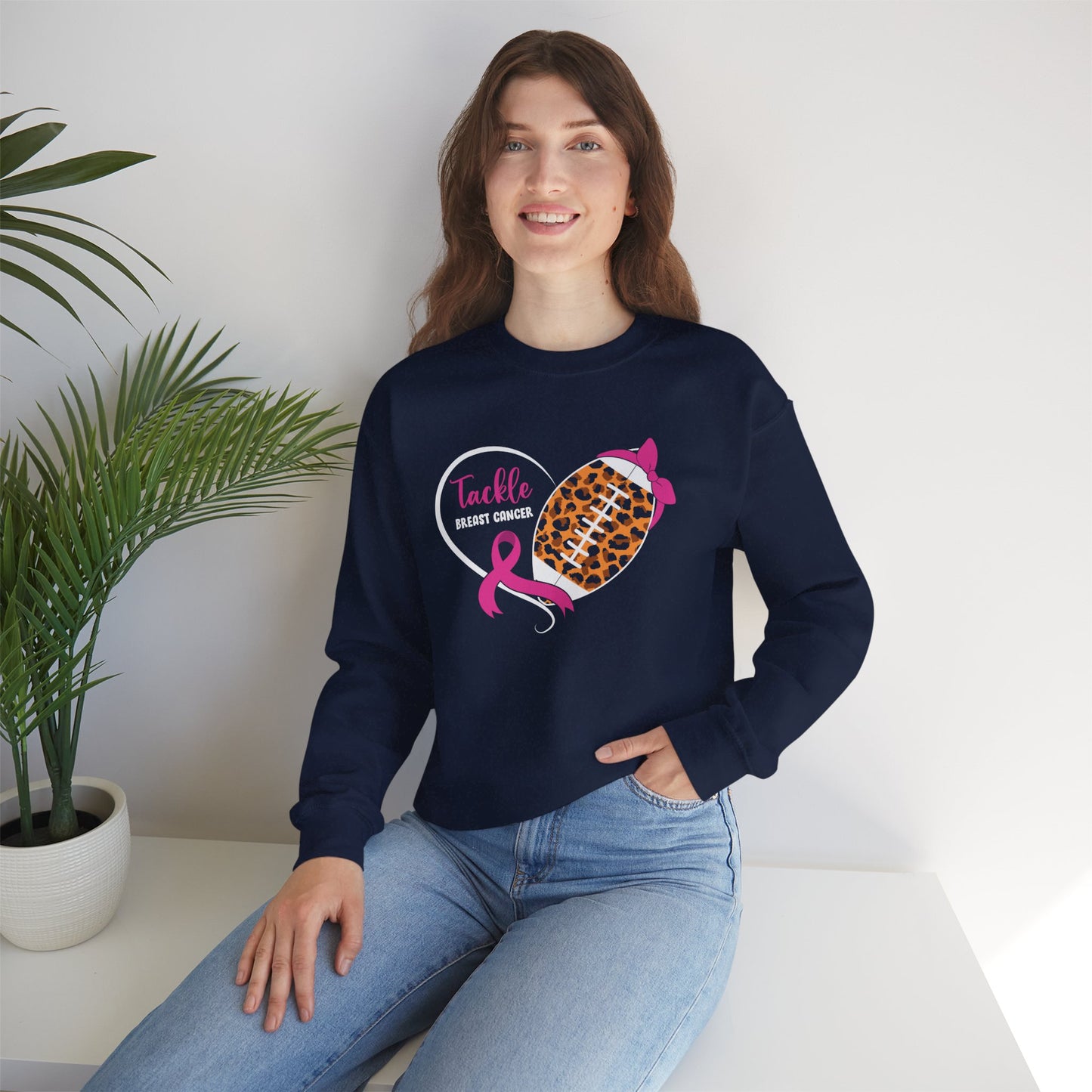 Football Tackle Breast Cancer Unisex Crewneck Sweatshirt