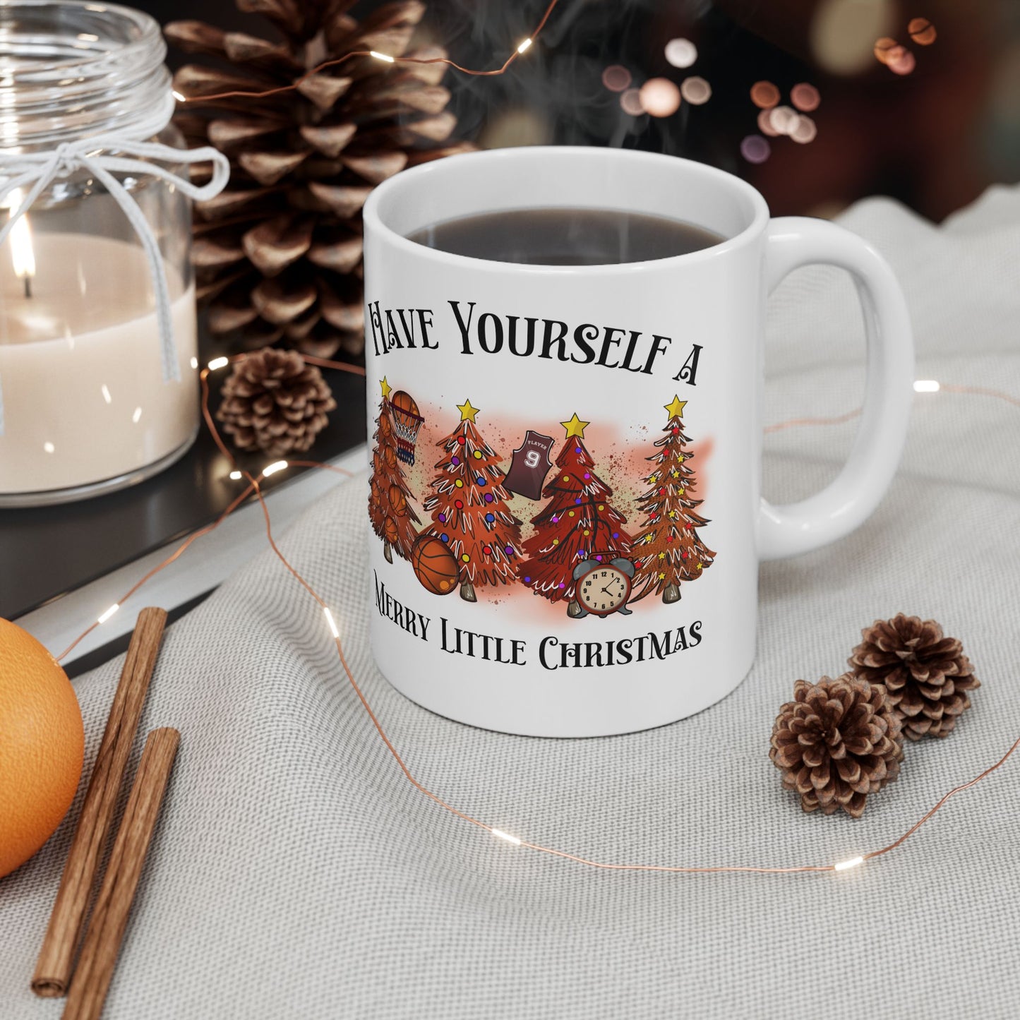 Basketball Christmas Ceramic Mug, (11oz, 15oz)