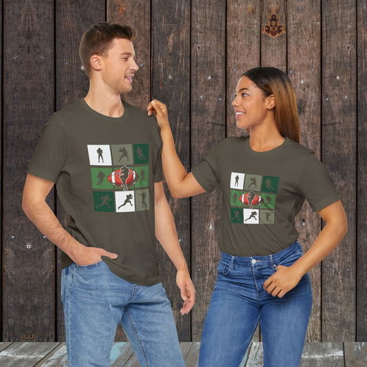 Football silhouette matching shirts for mom and dad