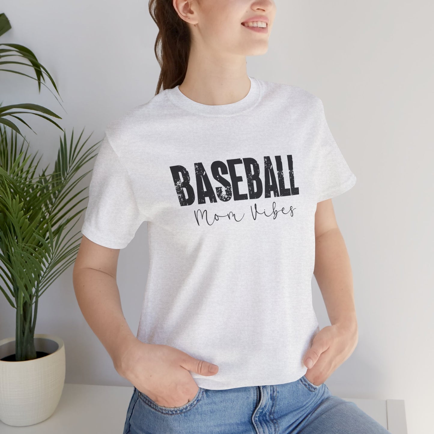 Baseball Mom Lives Vibes Unisex Jersey Short Sleeve Tee