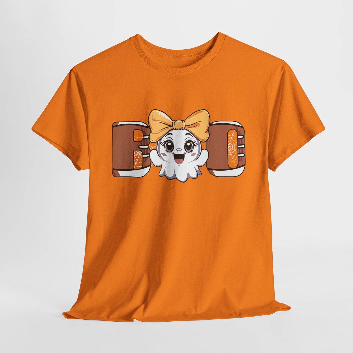 Boo Cute Football Ghost with Bow Halloween Tee