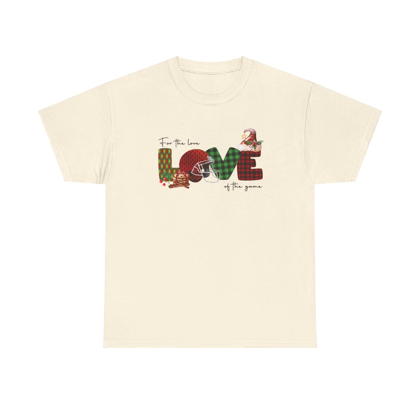 For The Love of the Game Season Christmas Unisex Tee, Football Fan Shirt, Matching Christmas Shirts, Holiday Football Shirt