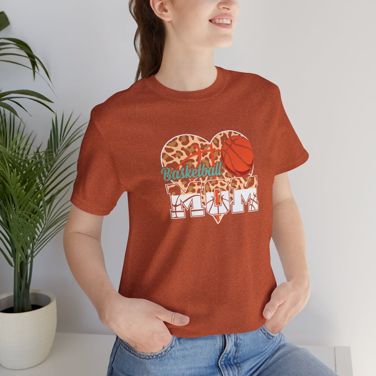 Basketball Mom heart animal print