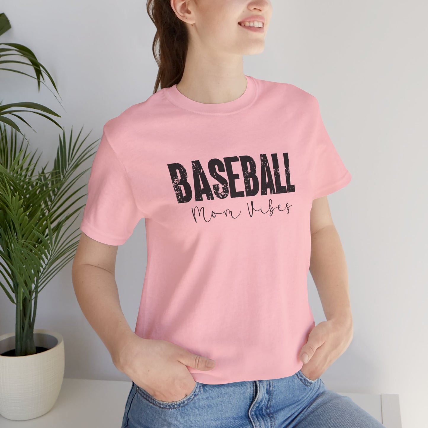 Baseball Mom Lives Vibes Unisex Jersey Short Sleeve Tee