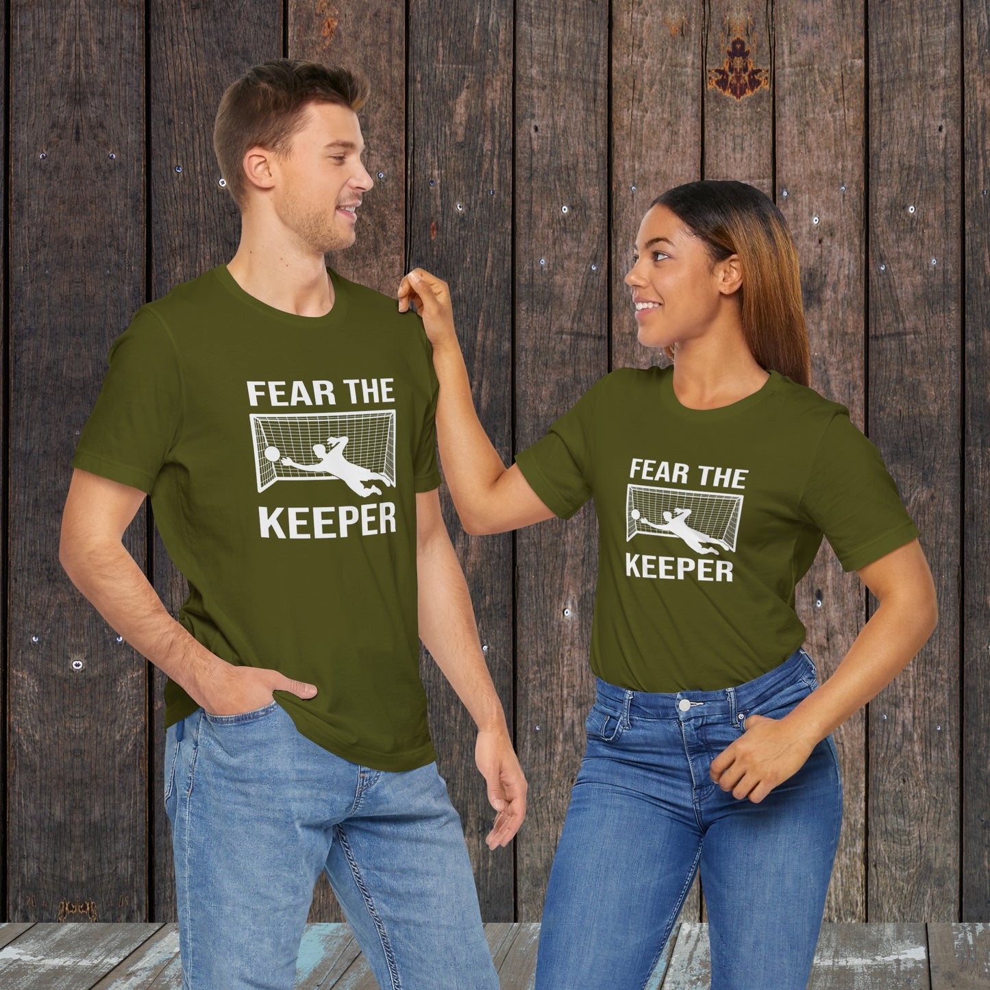 Fear the keeper Soccer goalie matching shirts for mom and dad