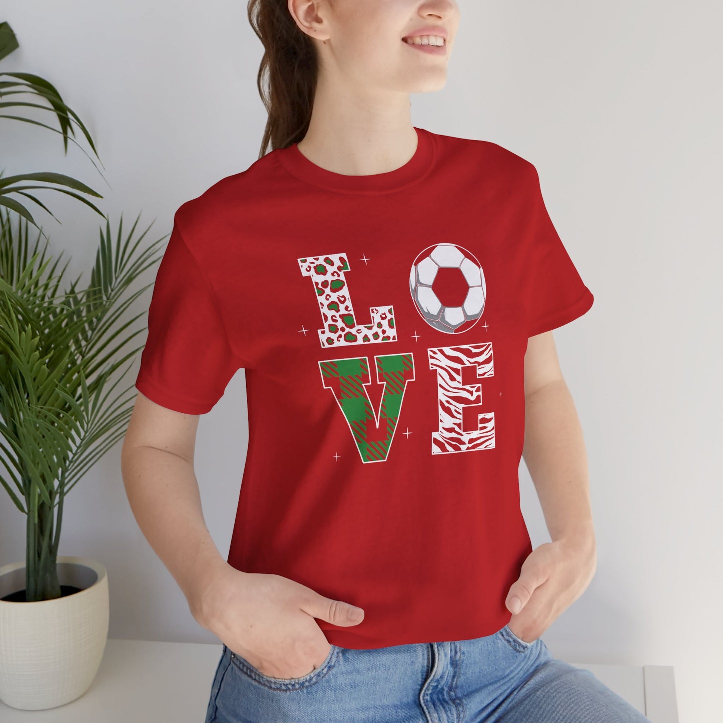 Christmas Soccer Love Unisex Jersey Short Sleeve Tee