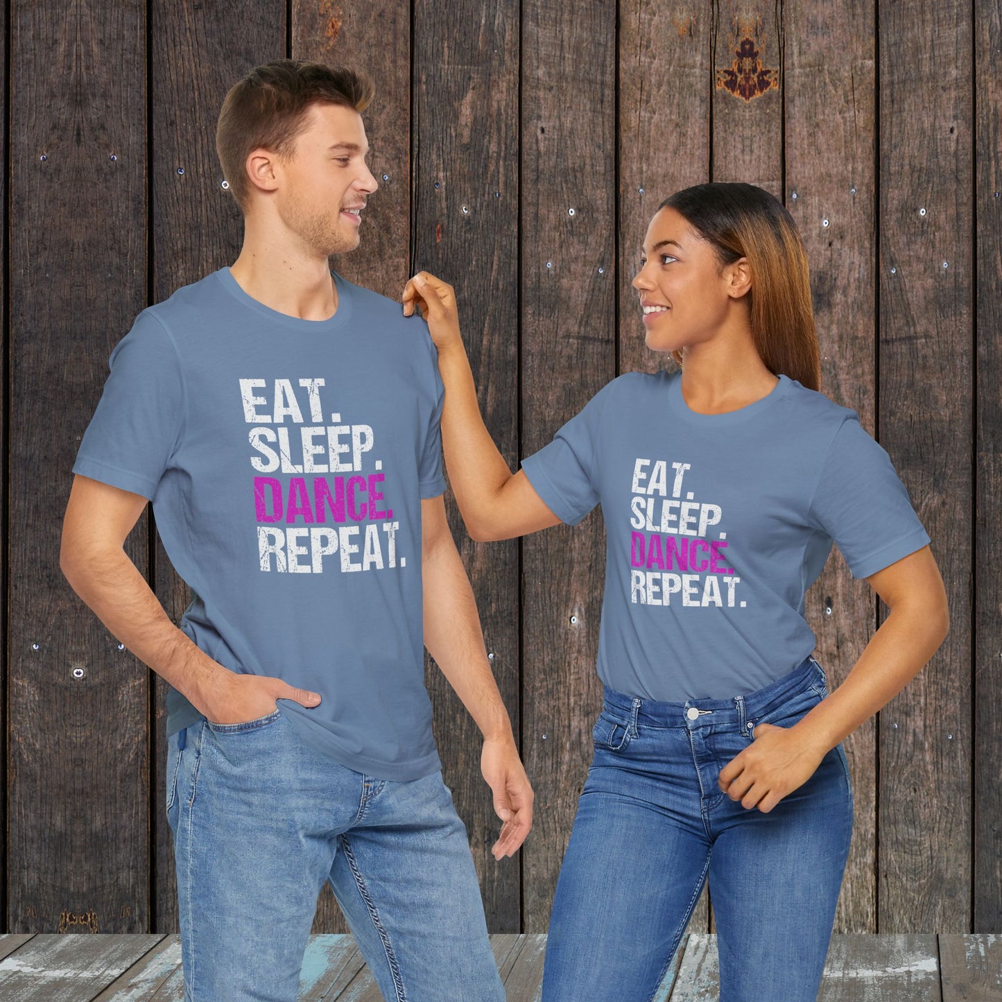 Eat Sleep Dance Repeat Matching Mom and Dad shirts