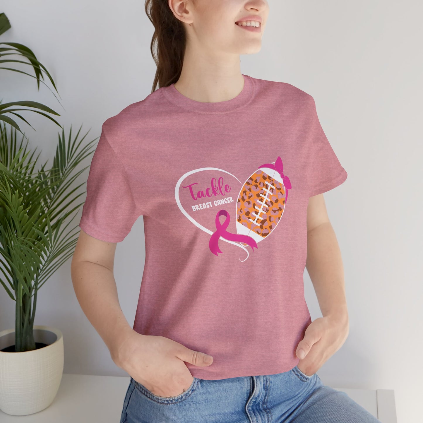 Tackle Breast Cancer Football Breast cancer awareness Unisex Jersey Short Sleeve Tee