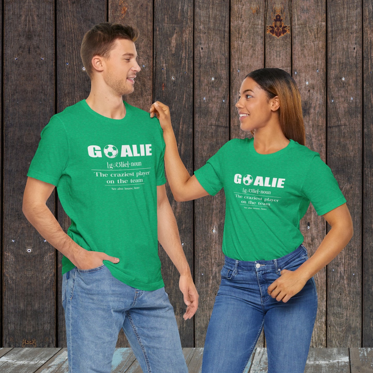 Soccer Goalie definition mother father matching shirts for game day