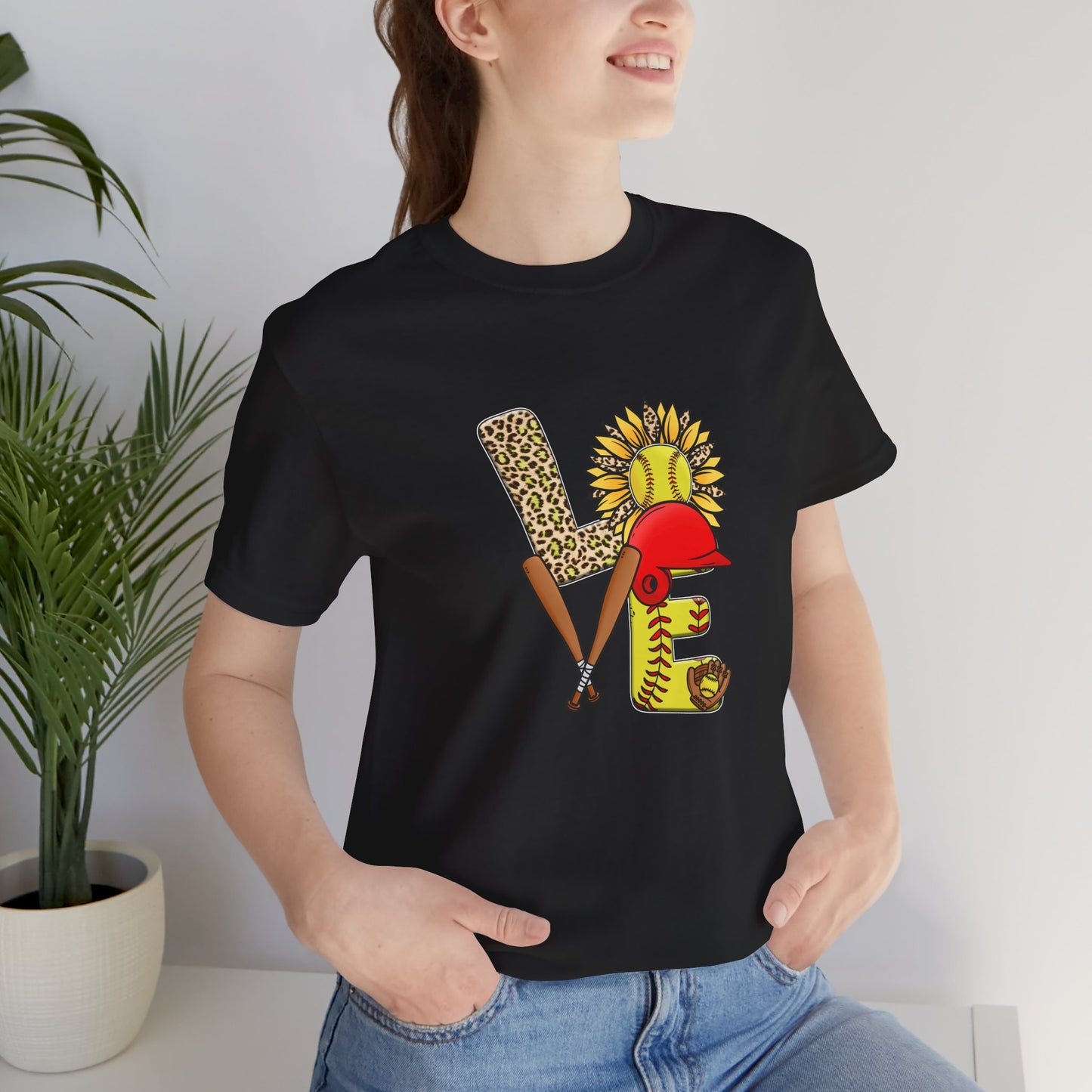 LOVE Softball dance Animal print Unisex Jersey Short Sleeve Tee