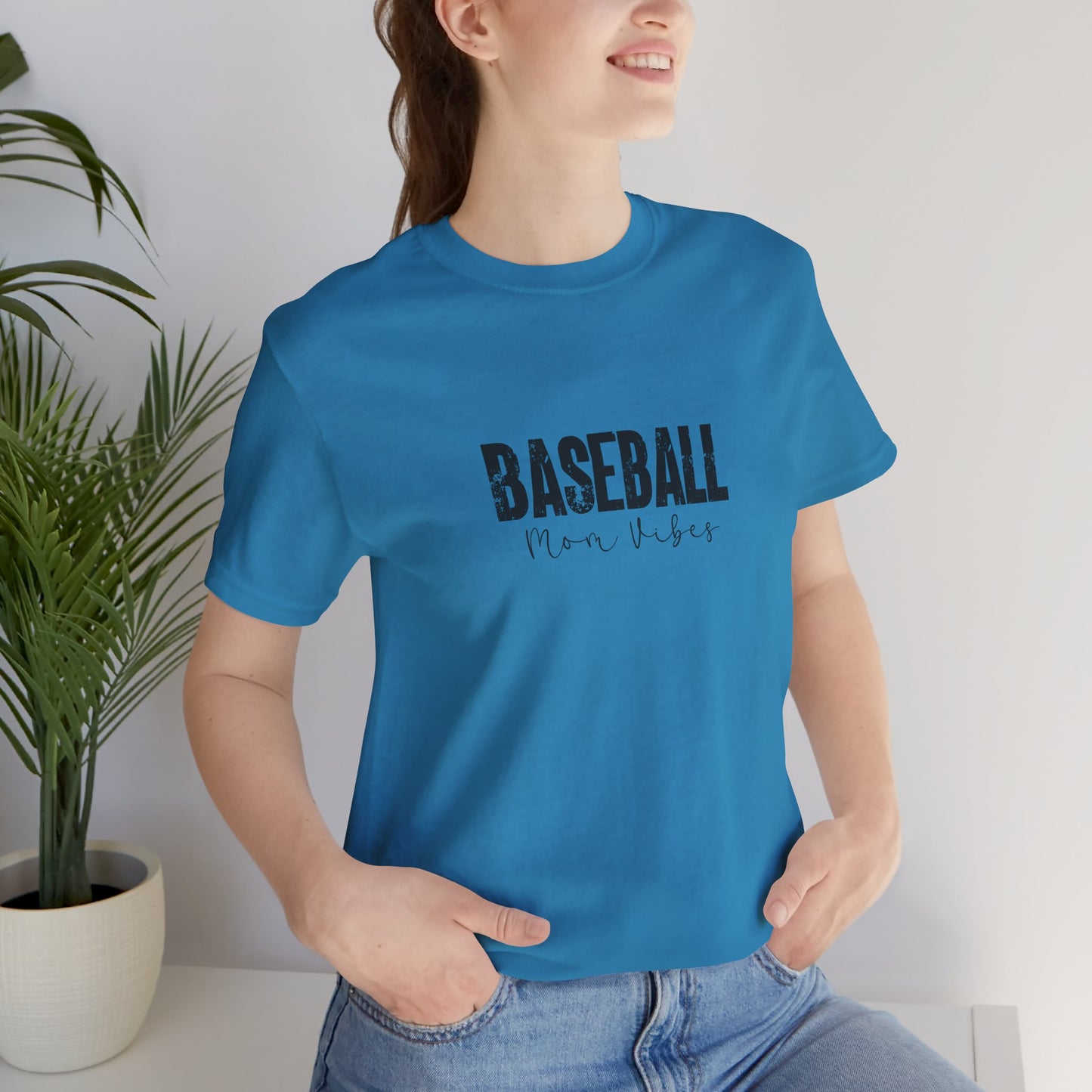 Baseball Mom Lives Vibes Unisex Jersey Short Sleeve Tee