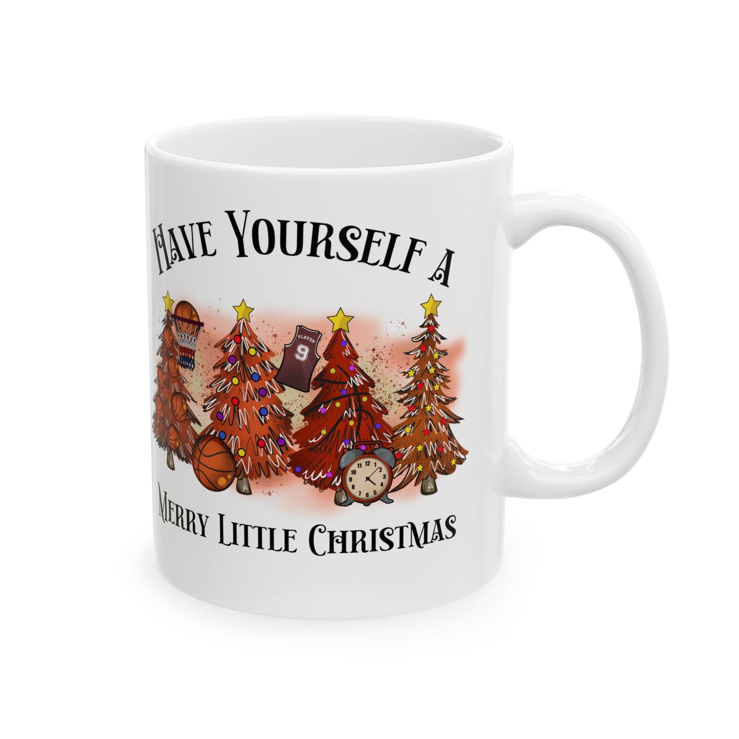 Basketball Christmas Ceramic Mug, (11oz, 15oz)