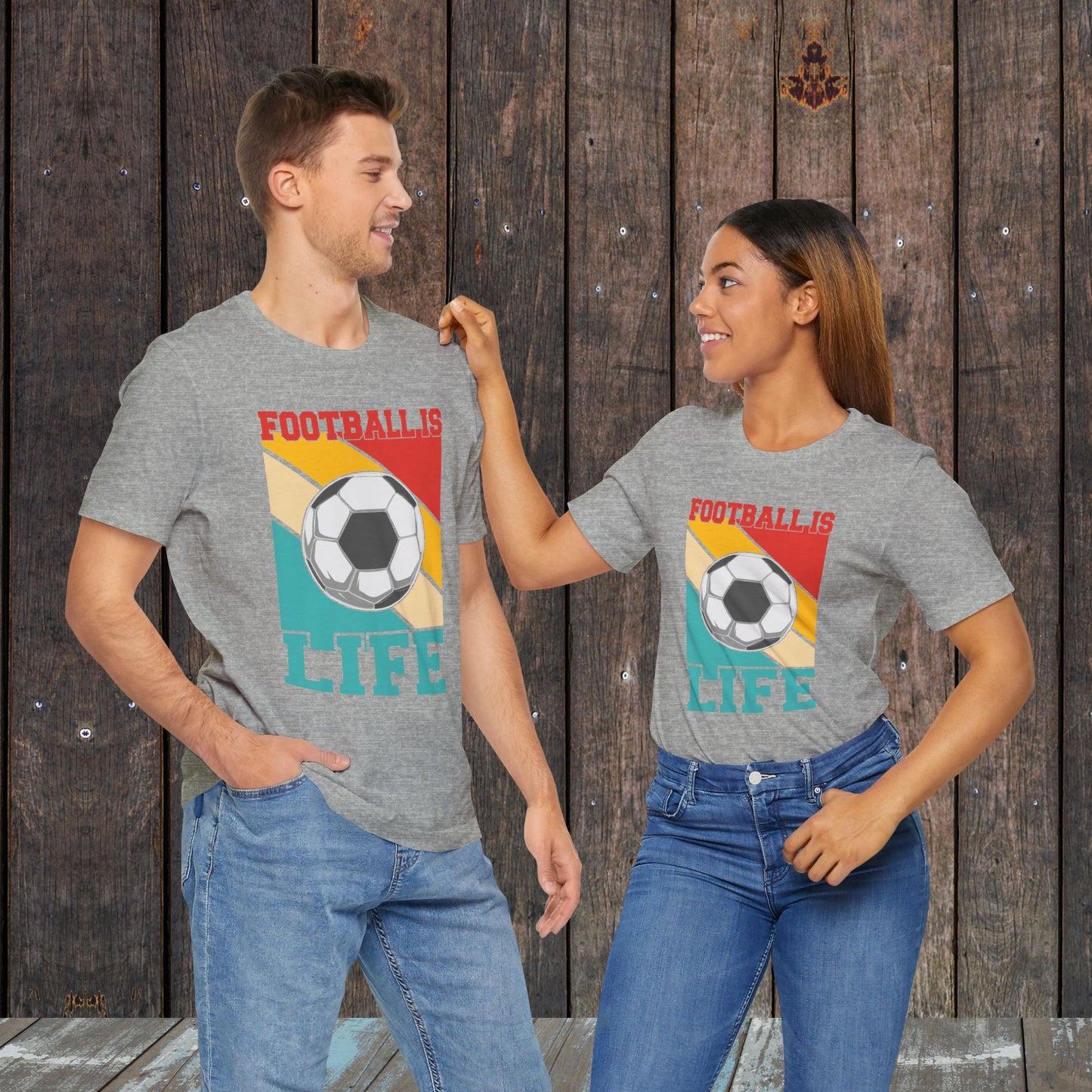 Football Soccer is Life silhouette matching shirts