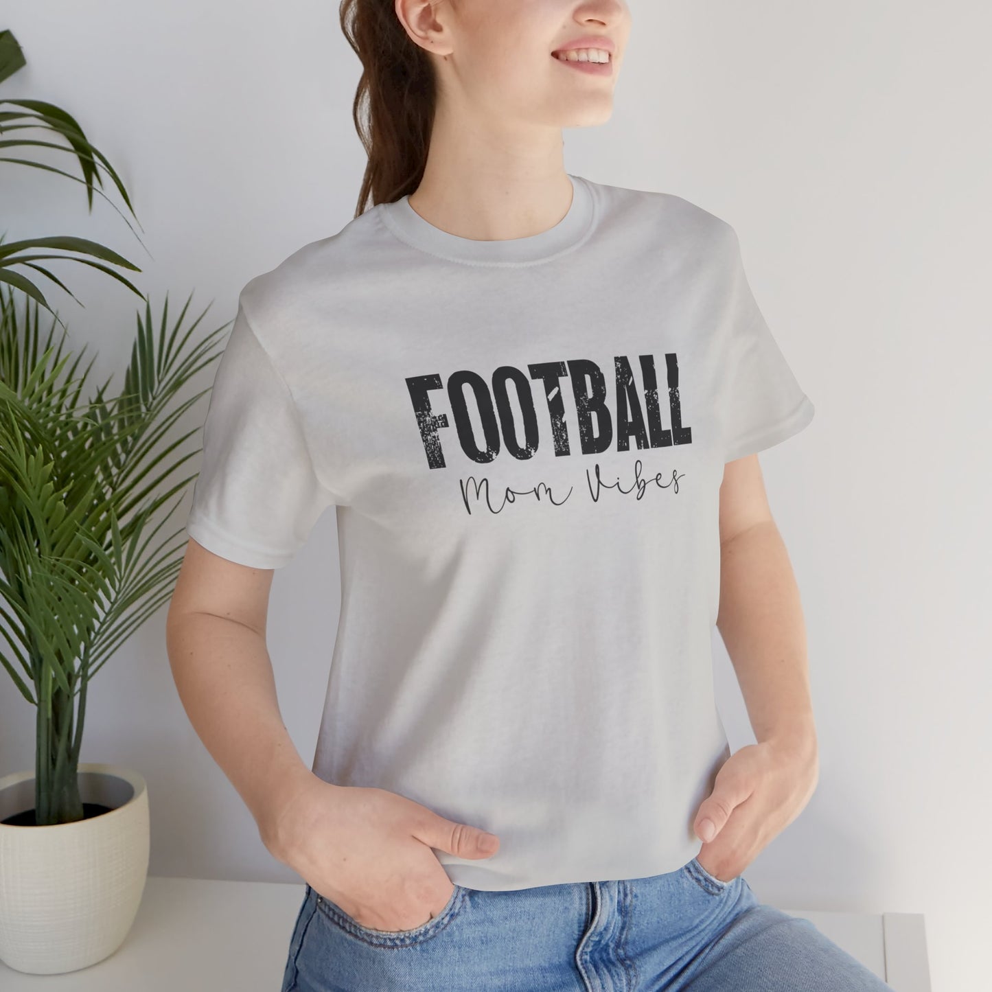 Football Mom Lives Vibes Unisex Jersey Short Sleeve Tee