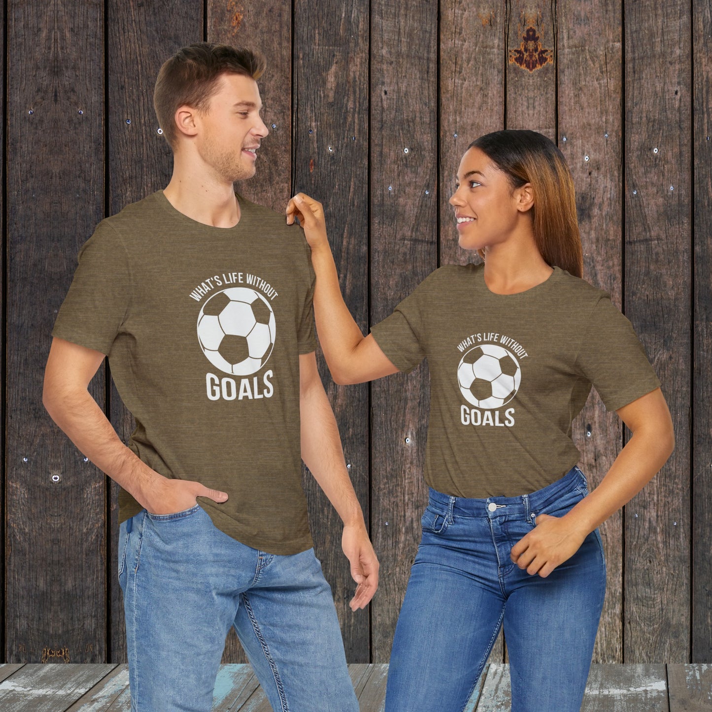 What's life without Goals Soccer mother father matching shirts for game day