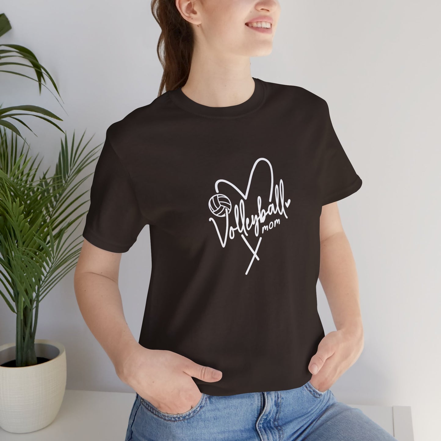 Volleyball Mom with heart minimalist White