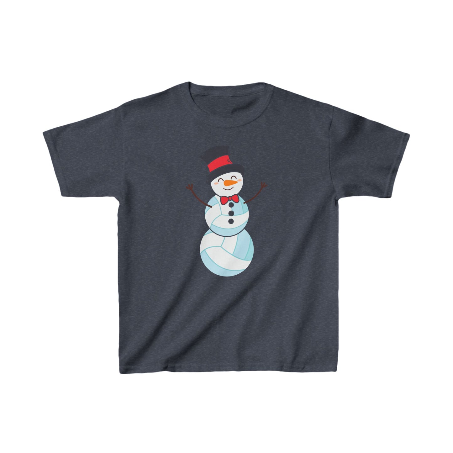 Volleyball Snowman Christmas Kids Tee